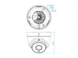 DS-2CE56D0T-IT3F - (2.8mm)(C) 2Mpx, 4v1 dome ball kamera; 2,8mm; EXIR 40m