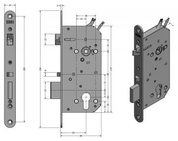 SAM EL MI B P 9050 elektromechanický samozamykací zámek