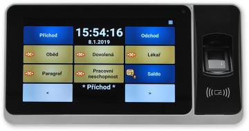WebVisitor 150 ver.2 terminál a docházkový SW pro 150 osob