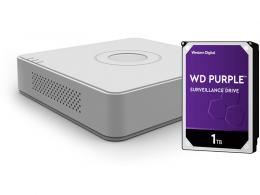 DS-7104HQHI-K1(S) + HDD 1TB (WD+) 4CH, ALL hybrid, 3 Mpx, 1xHDD, H.265Pro+