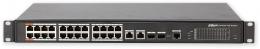 PFS4226-24ET-360-V3 PoE switch 26/24, 24x PoE/2x Gb RJ/SFP combo, MNG, rackmount