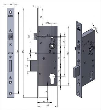 SAM EL 9245 elektromechanický samozamykací zámek