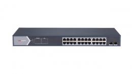 DS-3E1526P-SI 26/24 PoE switch, 24x PoE 1Gbps, 2x uplink 1Gbps SFP, management