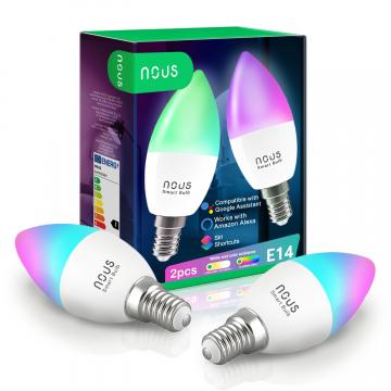 NOUS Smart Bulb P4 (2-pack) Chytrá žárovka RGB E14  4,5W Tuya