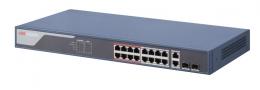 DS-3E1318P-SI 16/2 PoE switch, 16x PoE 10/100Mbps, 2x uplink 1Gbps Combo, WEB manag.