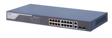 DS-3E1318P-SI 16/2 PoE switch, 16x PoE 10/100Mbps, 2x uplink 1Gbps Combo, WEB manag.