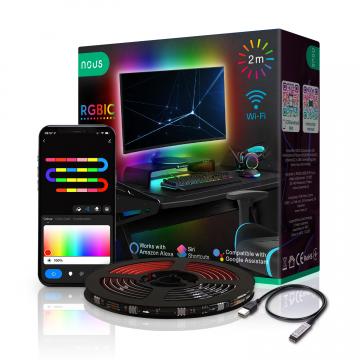 Smart RGBIC 2m TV LED Strip Nous F9 Chytrý LED pásek RGB Tuya