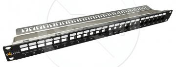 SX24M-0-STP-BK-UNI-N Solarix neosazený patch panel 24 portů 1U