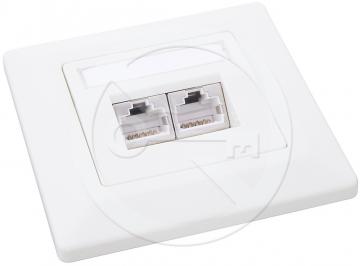 SX9-2-6-STP-WH Solarix zásuvka CAT6 STP 2 x RJ45