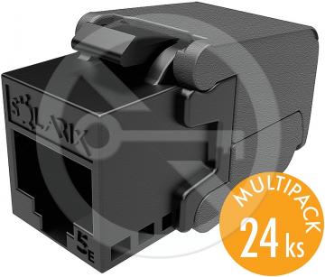 SXKJ-5E-UTP-BK-SA Solarix keystone CAT5E samořezný, multipack 24 ks